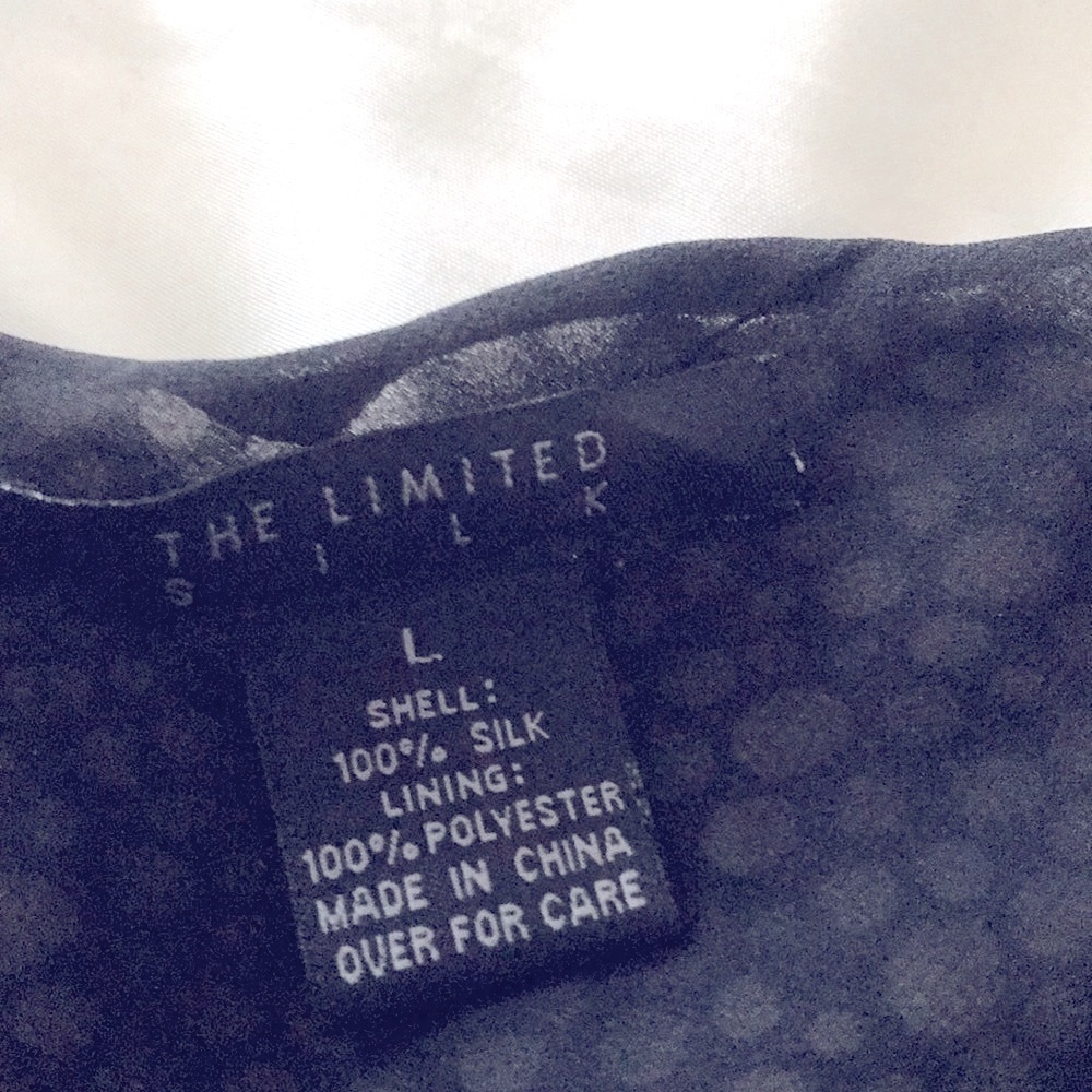 The Limited,Shell 100%  Silk size Large. Color black/gray - Picture 5 of 6